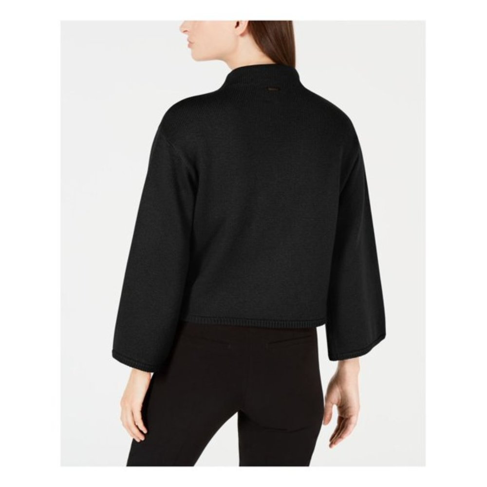 ANNE KLEIN NEW Women's Bell Sleeve Wool Blend Mock Neck Sweater Top L Orig $89
